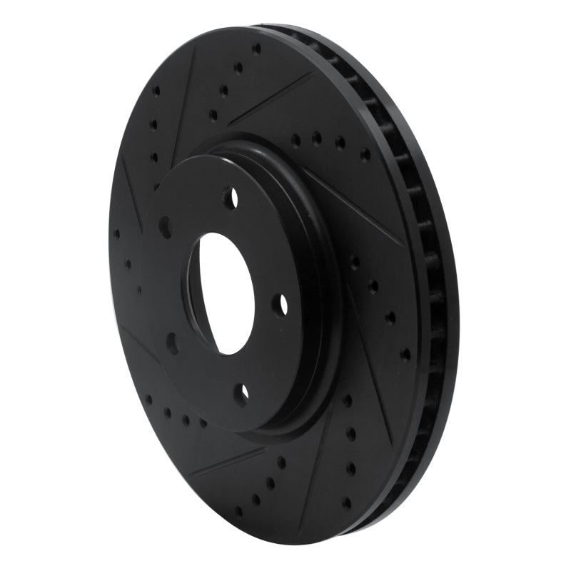 Infiniti M45 Brake Rotor (1) - Front Left - R1 Concepts - Drilled & Slotted - Black - `02-`17